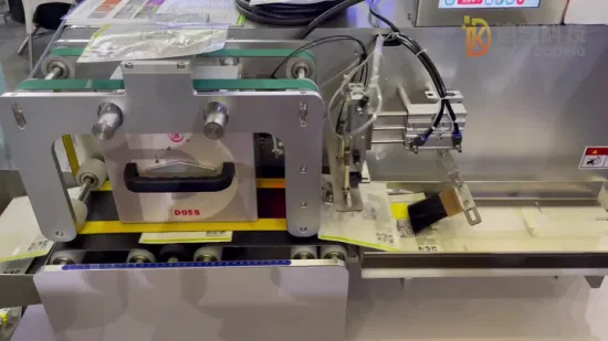 Máquina de paginação automática de alimentação a vácuo de alta velocidade com impressora Tto/Tij/Laser para solução de codificação e marcação de sacos de embalagem pré-fabricados